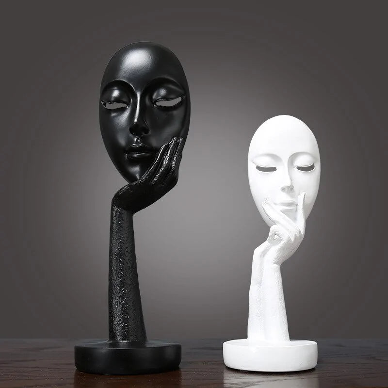 3D Face Mask Abstract Sculpture Decorative Art